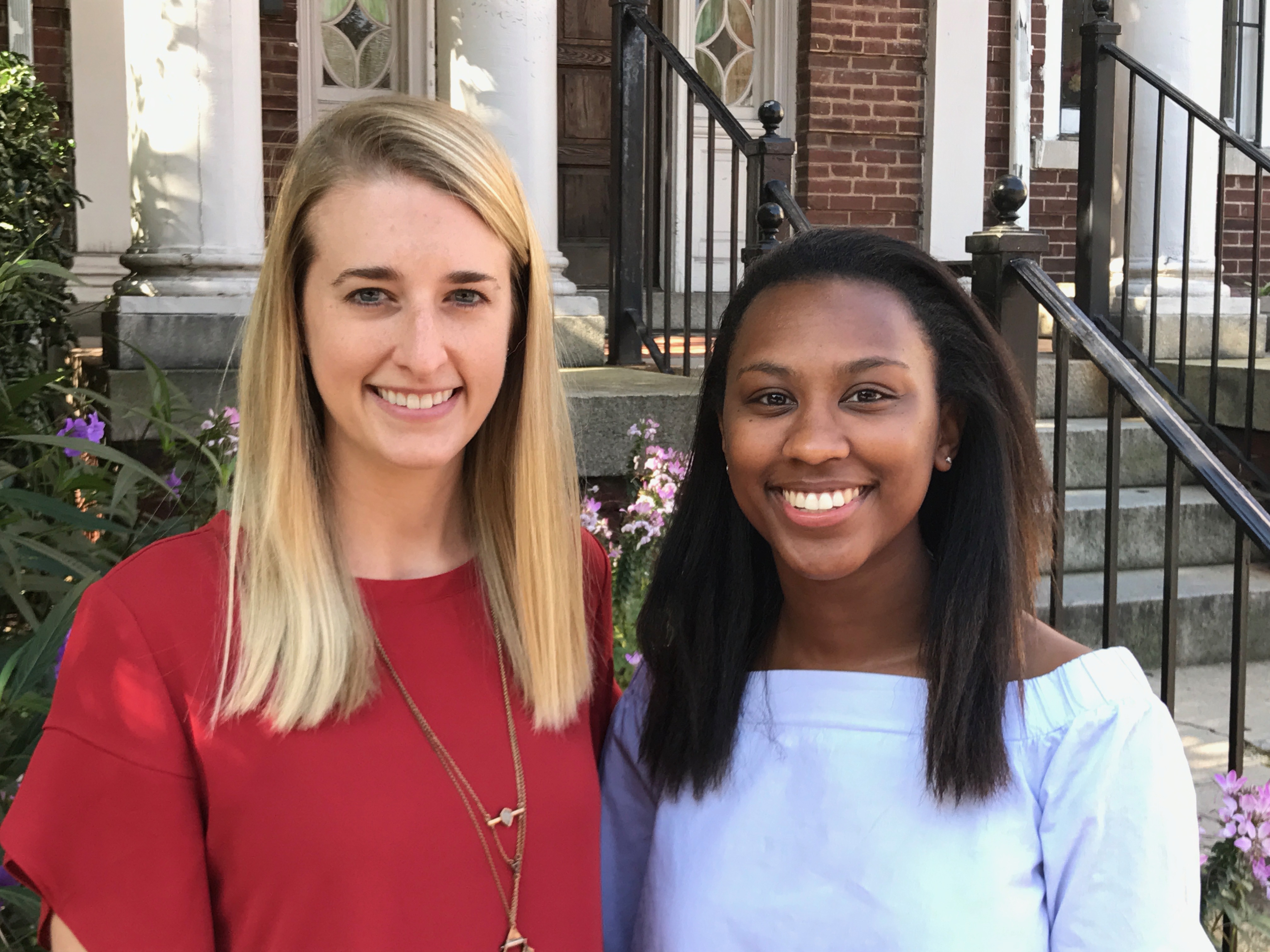 Wilder School students Hannah Cameron (right), president of the Urban and Regional Planning Student Association, and Gwendolyn Griffin, president of the Urban Studies Student Association, actively promote planning.