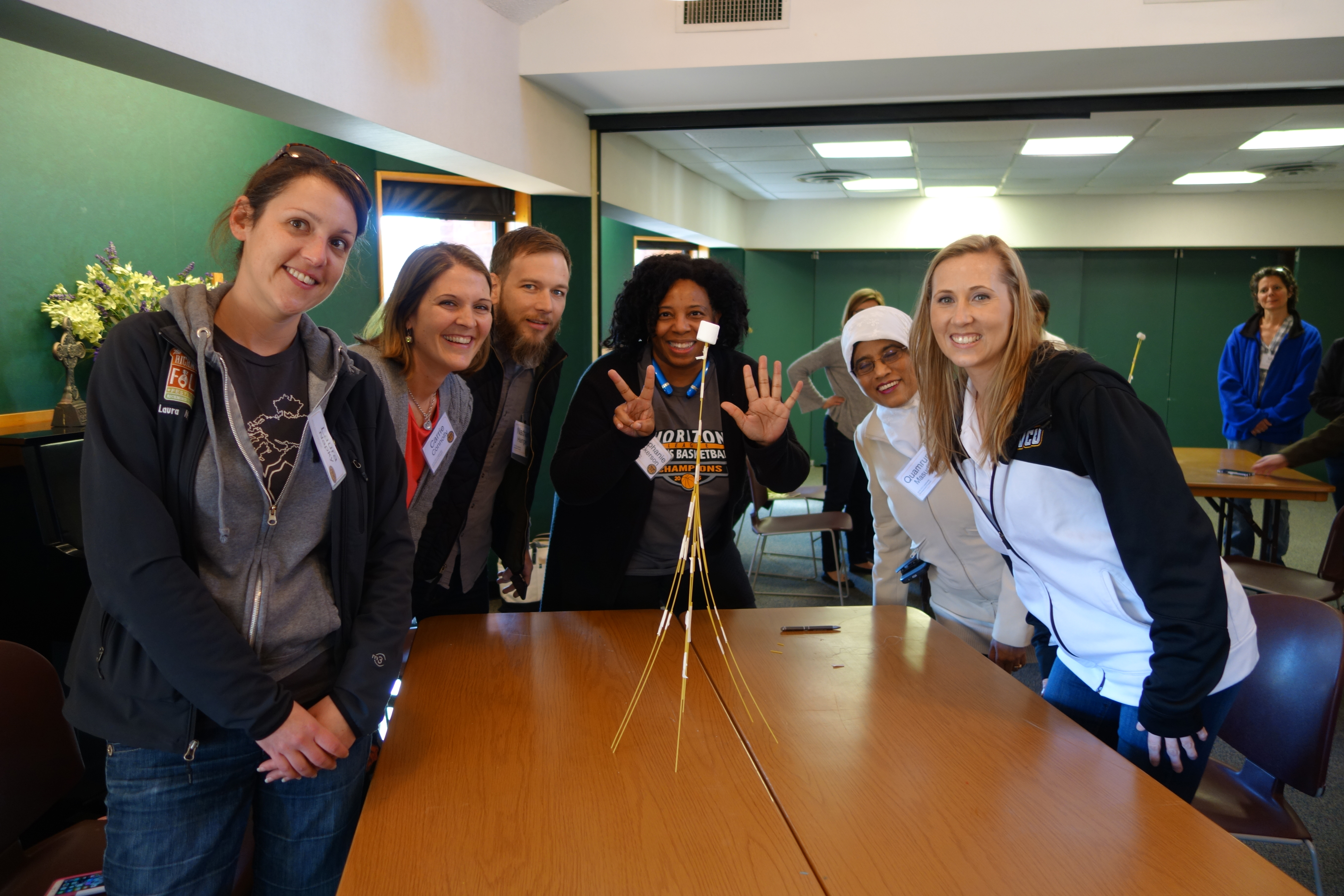 Members of the Class of 2016 VCU Leadership Development Program gather for a team-building exercise. 