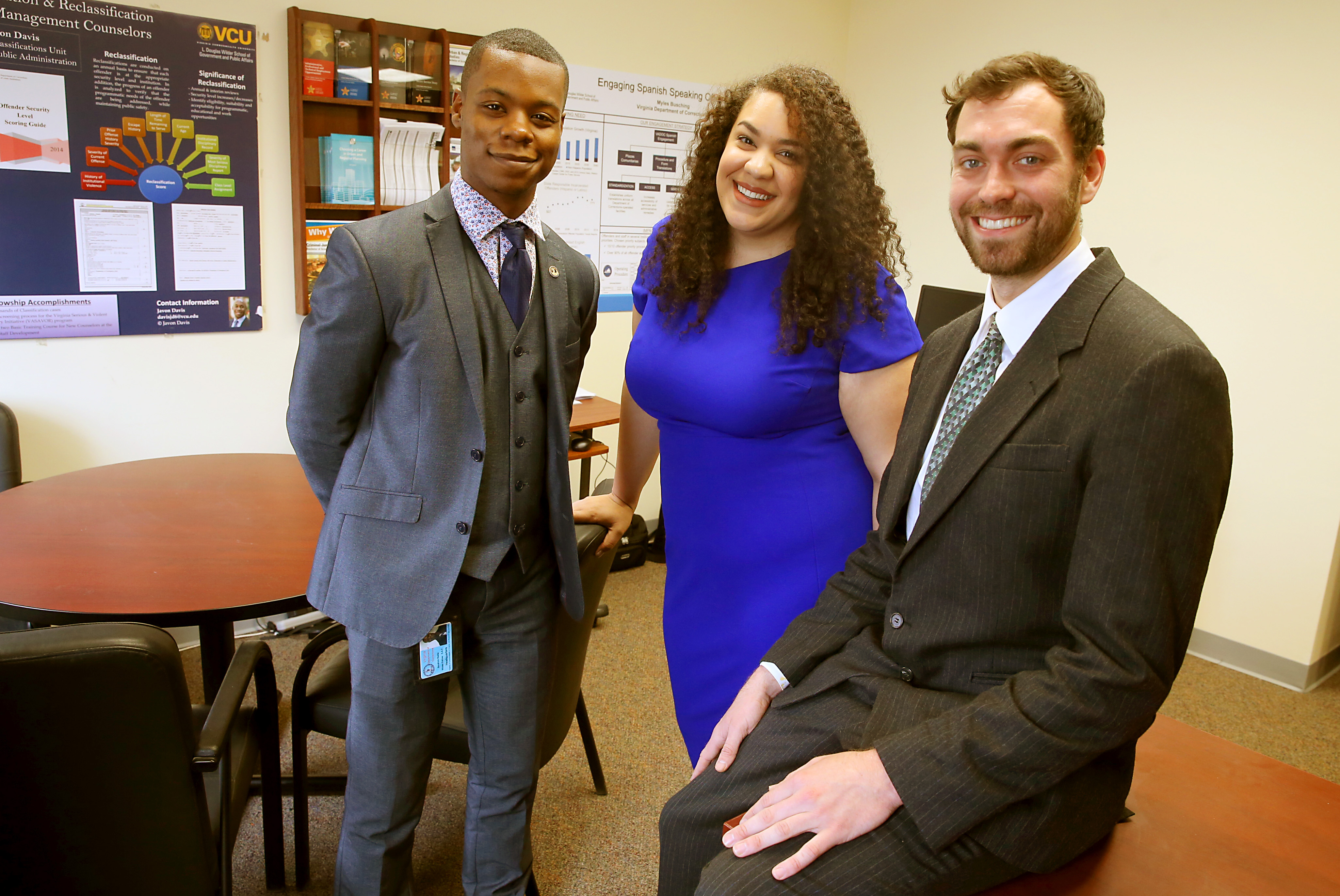 Wilder Graduate Scholars Fellows Ibrahim Keita, Lashelle Johnson and Joseph Costello.