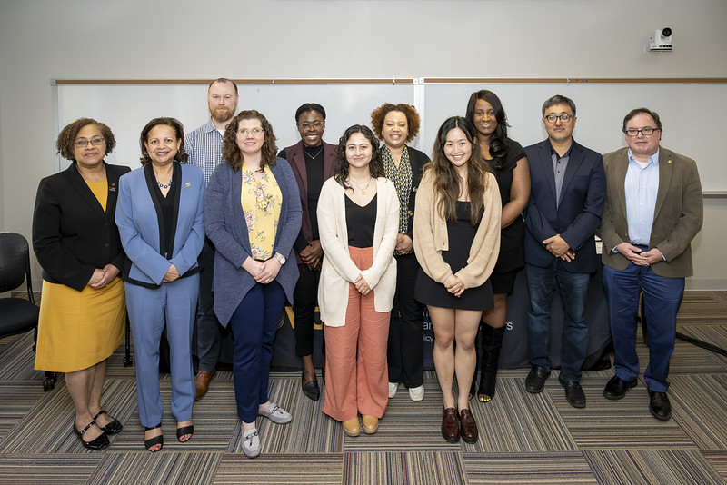 Faculty and new inductees gather at the Pi Alpha Alpha reception, celebrating outstanding student achievement in public administration, public policy, and public affairs