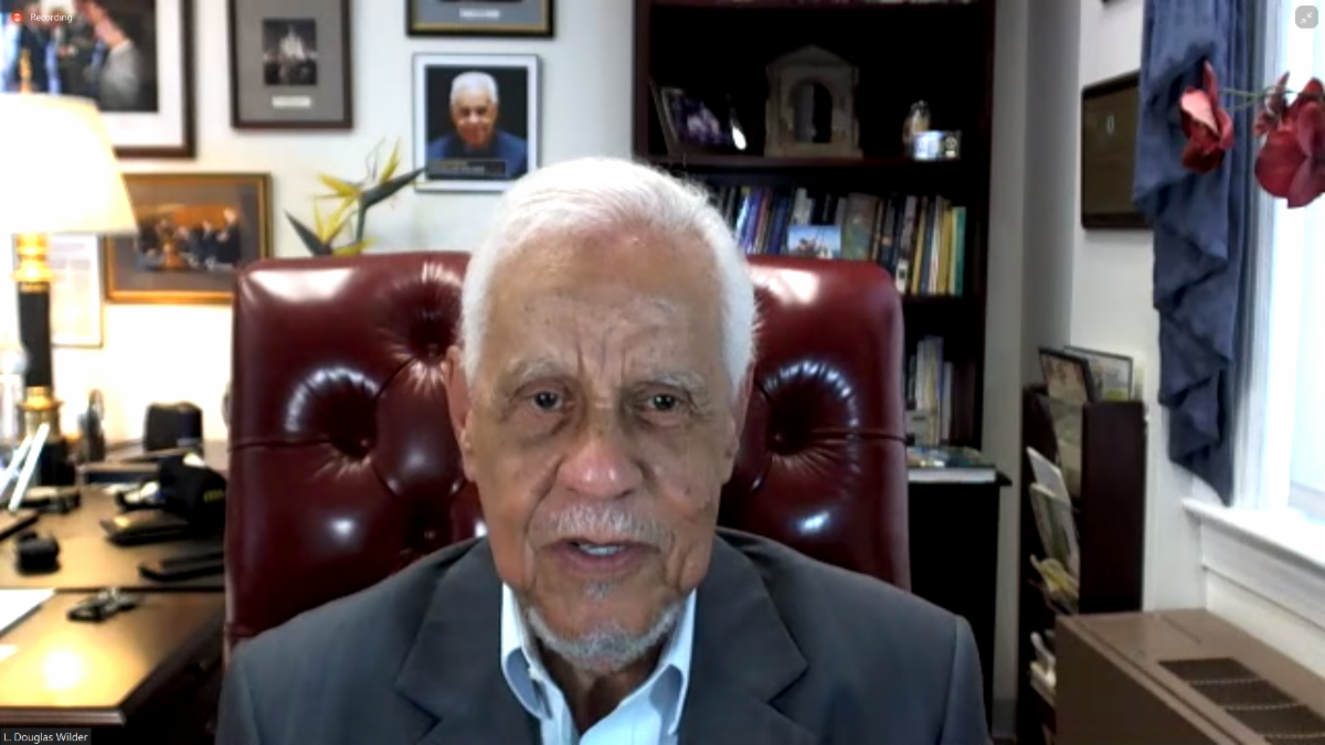 L. Douglas Wilder, the 66th Governor of Virginia and a Distinguished Professor was the featured guest of the Wilder School’s Lunch and Learn Zoom presentation on May 19.