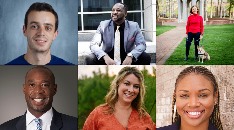 Aaron Berryhill, Marcus Grant, Bonnie G. Mani, Ph.D., Felix Sarfo-Kantanka, Sarah Scarbrough, Ph.D., Mariah Williams (left to right)