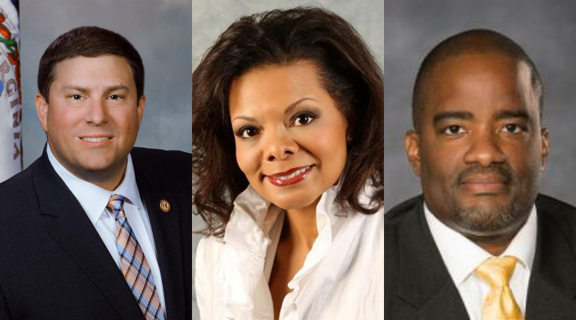 James Lane, Ed.D. (left), Virginia Department of Education superintendent of public instruction, Maria Pitre-Martin, Ph.D. (middle), superintendent of Petersburg City Public Schools and VCU School of Education Dean Andrew Daire, Ph.D. (right).