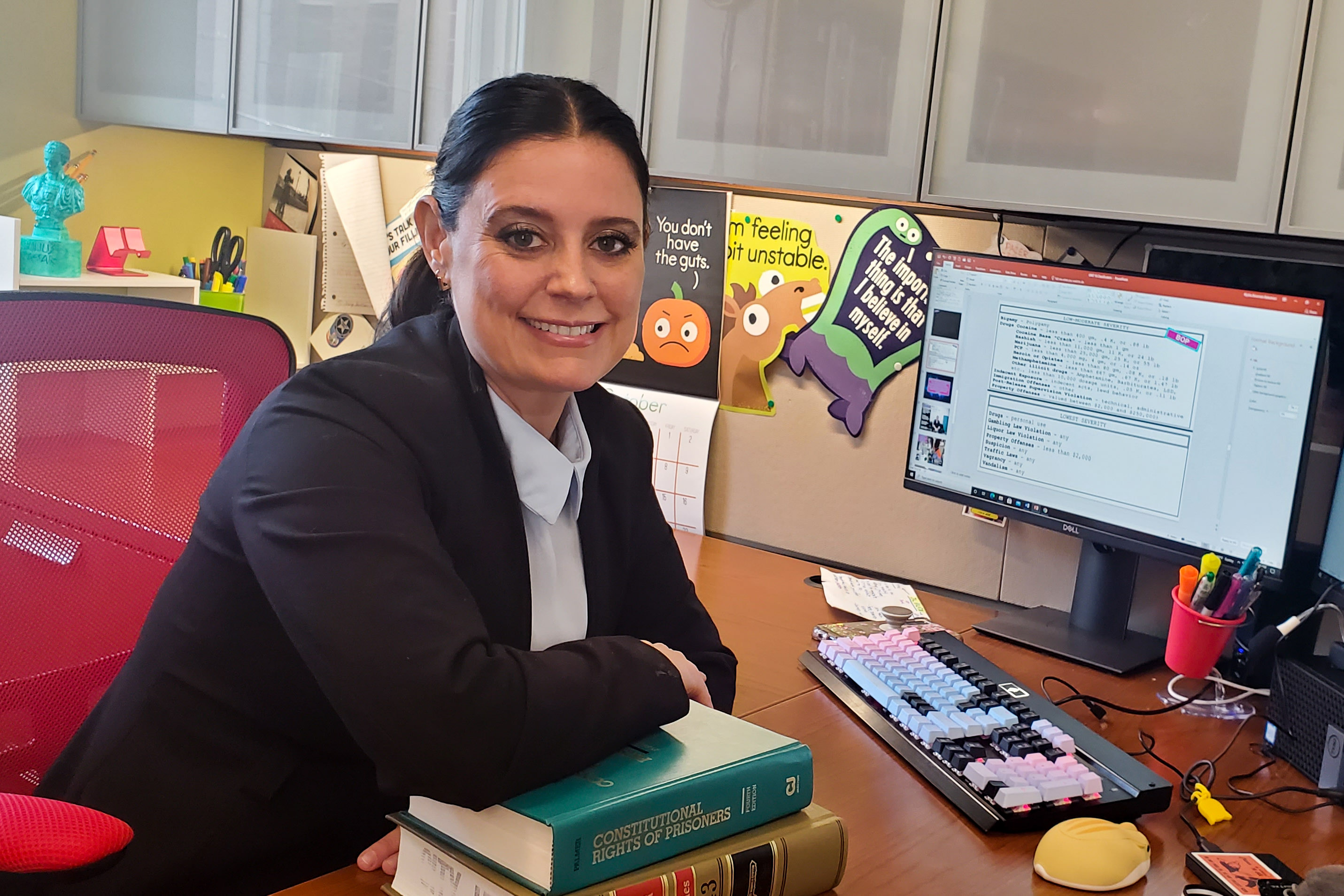 Blythe Balestrieri, PhD., and associate professor at the Wilder School, began her academic career in criminal justice after working as a prison law librarian in graduate school. Photo: David Slipher/VCU